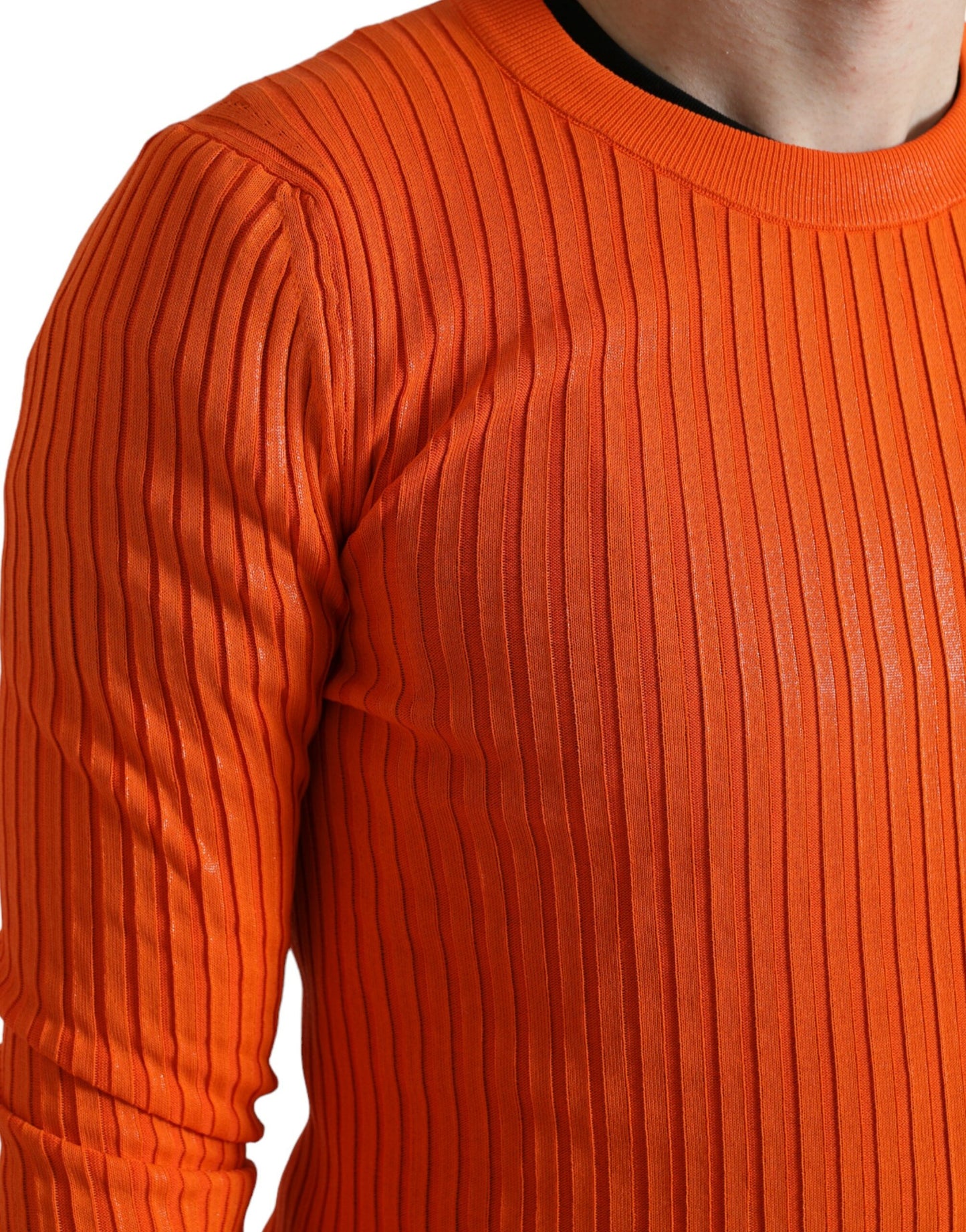 Dolce &amp; Gabbana Sleek Sunset Orange Sweater knitted