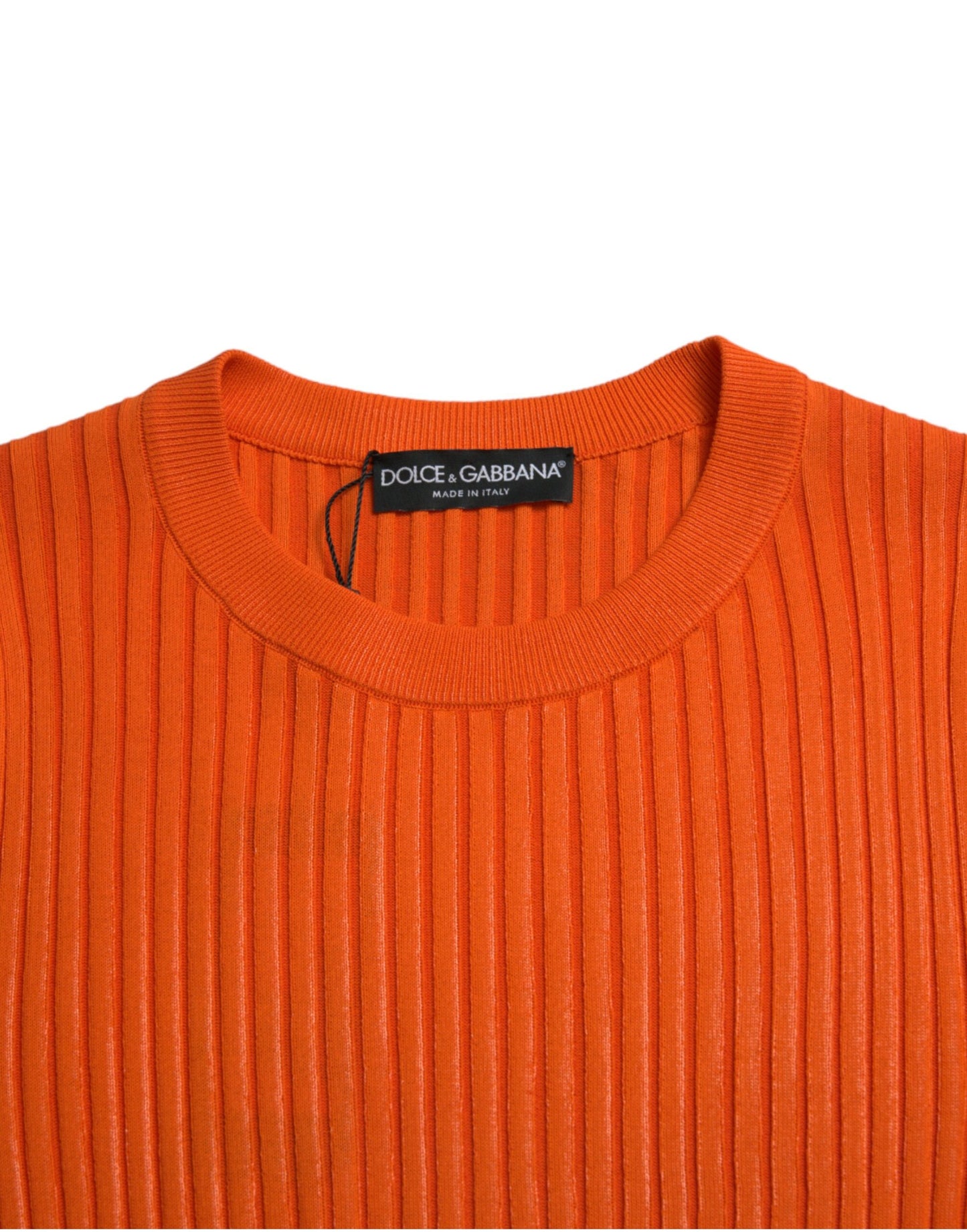 Dolce &amp; Gabbana Sleek Sunset Orange Sweater knitted