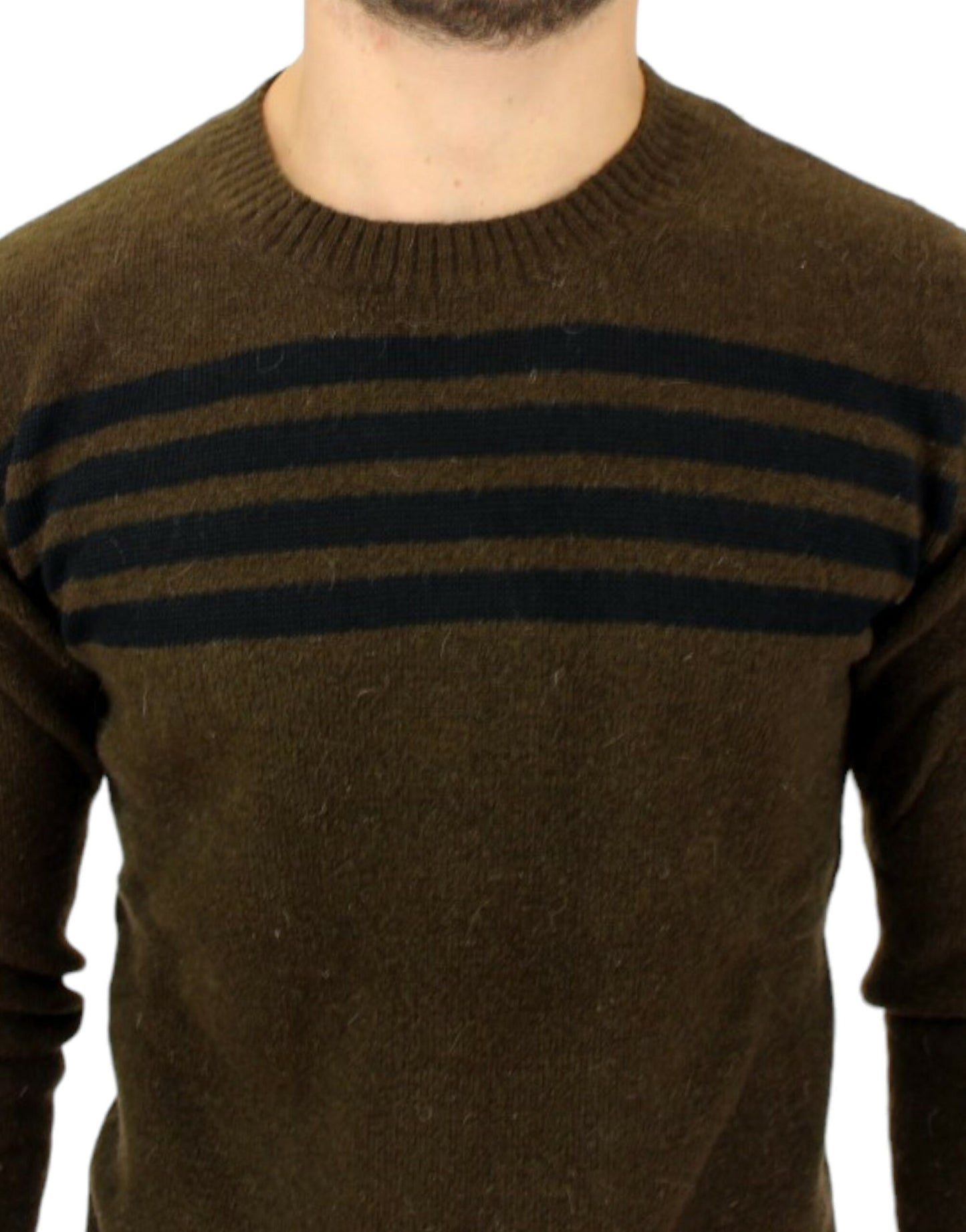 Costume National Elegant Striped Round Neck Sweater