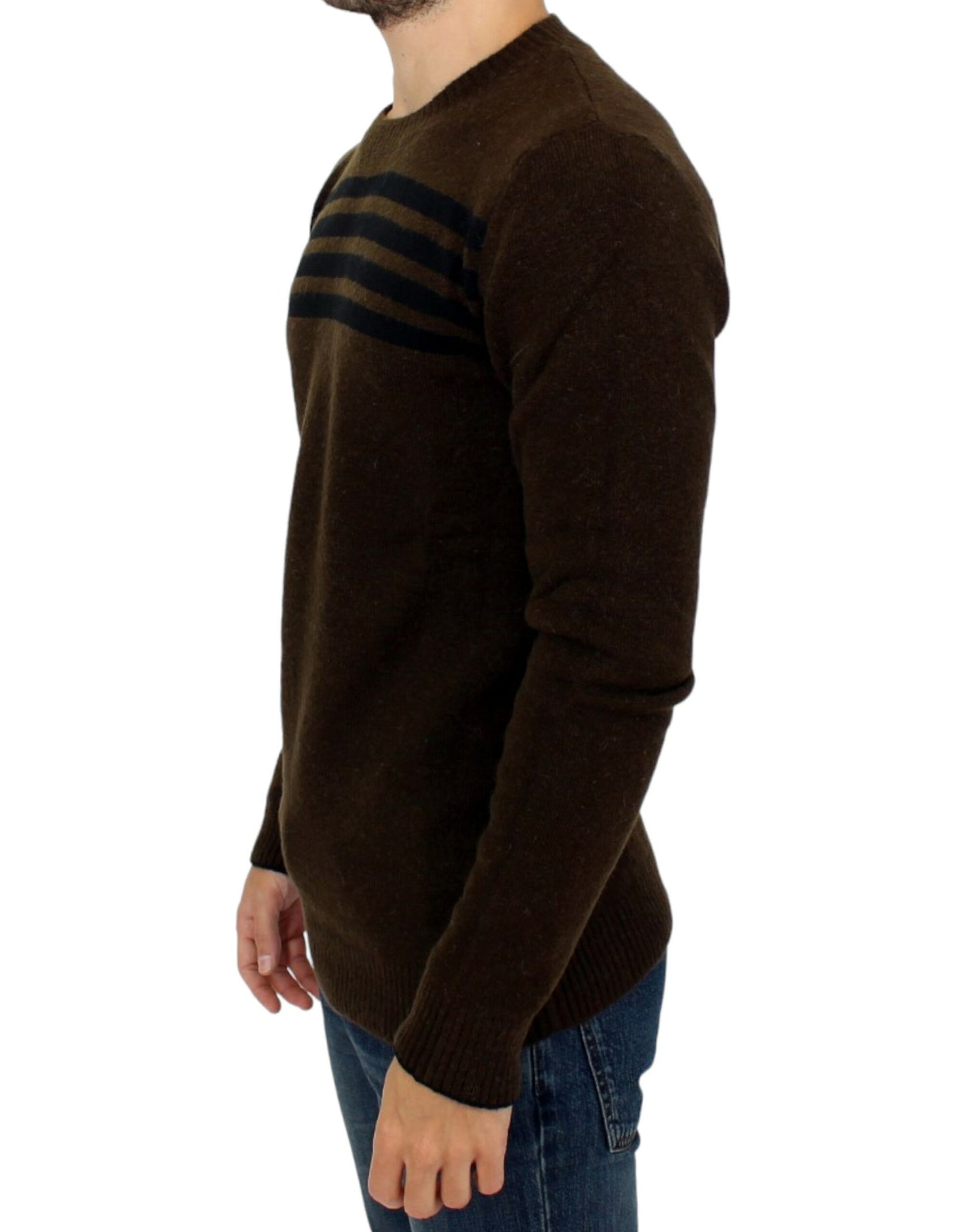 Costume National Elegant Striped Round Neck Sweater