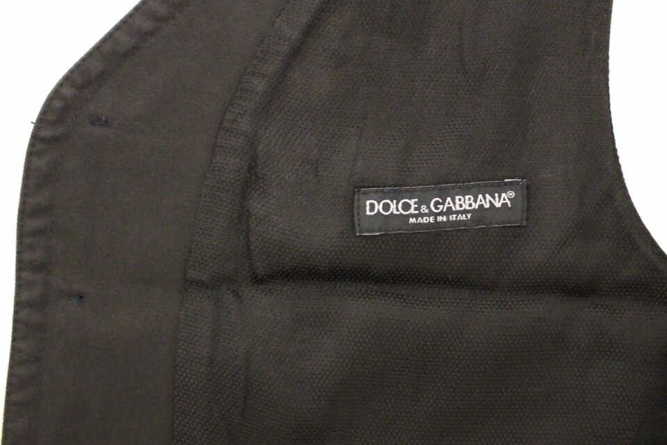 Dolce &amp; Gabbana Elegant Black Cotton Blend Dress Vest