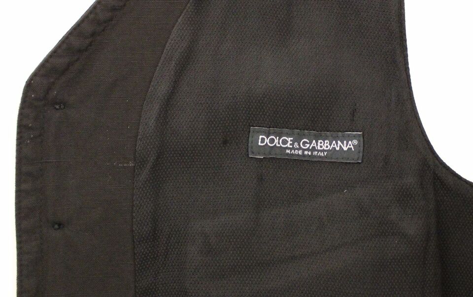 Dolce &amp; Gabbana Elegant Black Cotton Blend Dress Vest