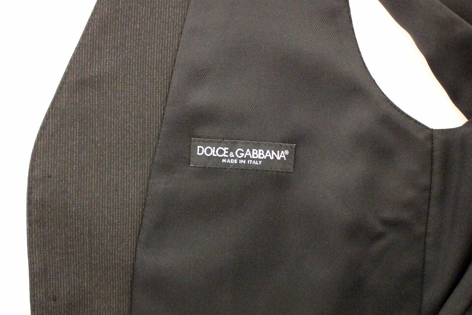 Dolce &amp; Gabbana Elegant Gray Wool Stretch Dress Vest