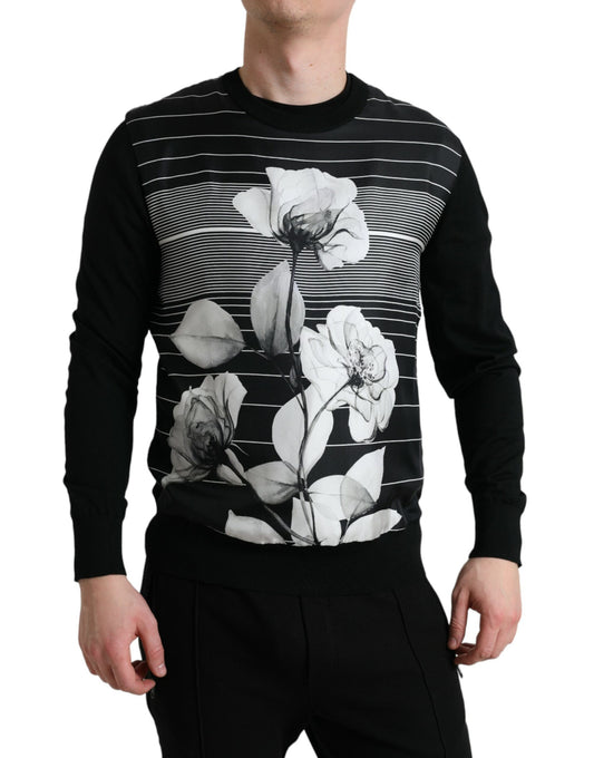 Dolce &amp; Gabbana Elegant round neck sweater with floral print