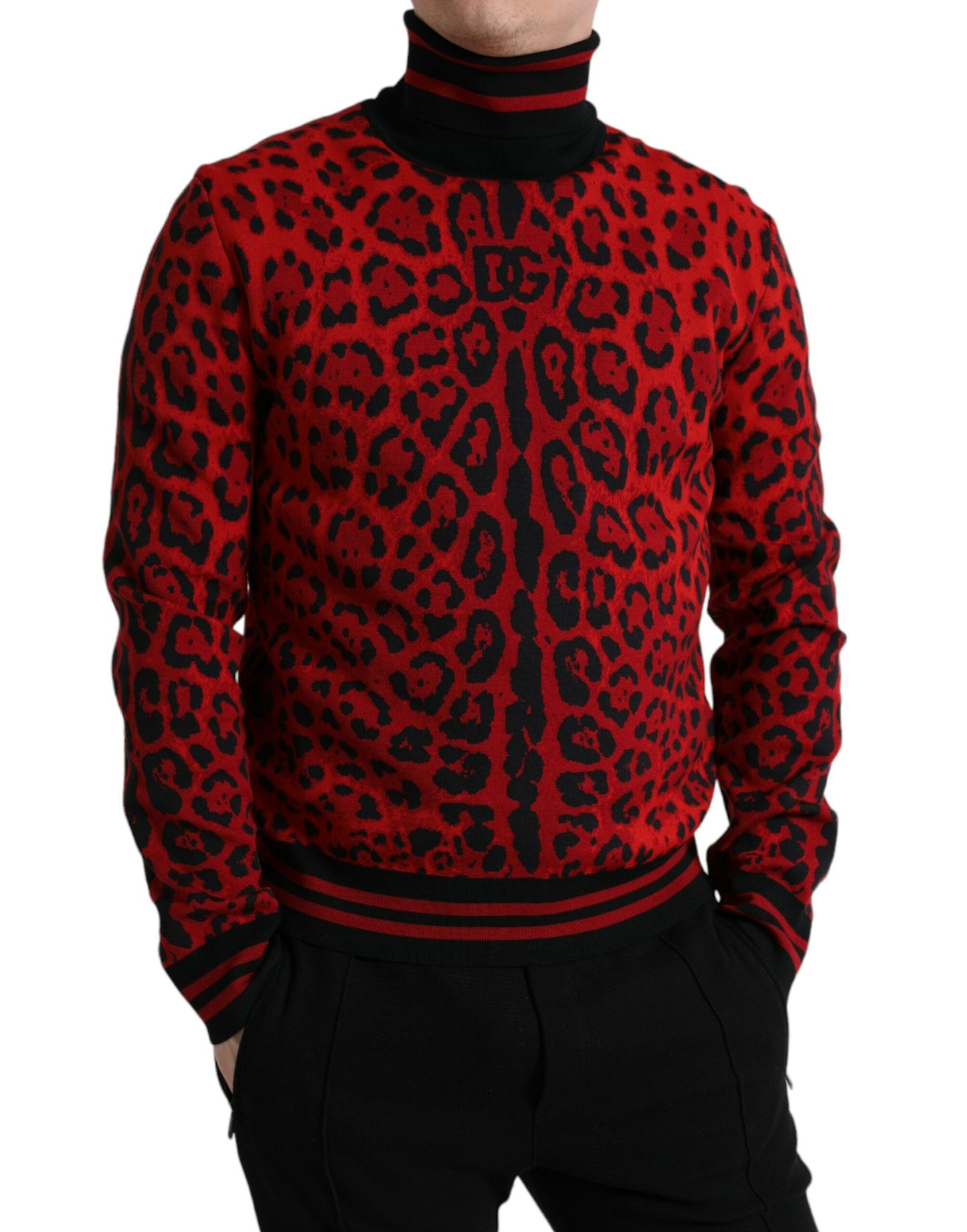 Dolce & Gabbana Eleganter Leoparden-Rollkragenpullover