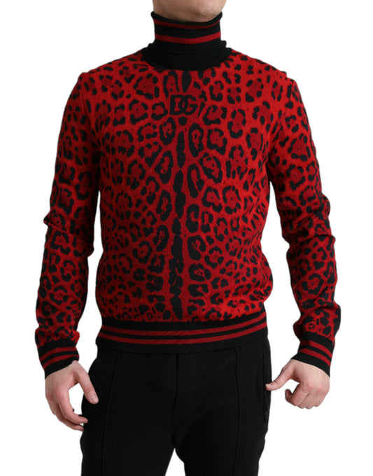 Dolce & Gabbana Eleganter Leoparden-Rollkragenpullover