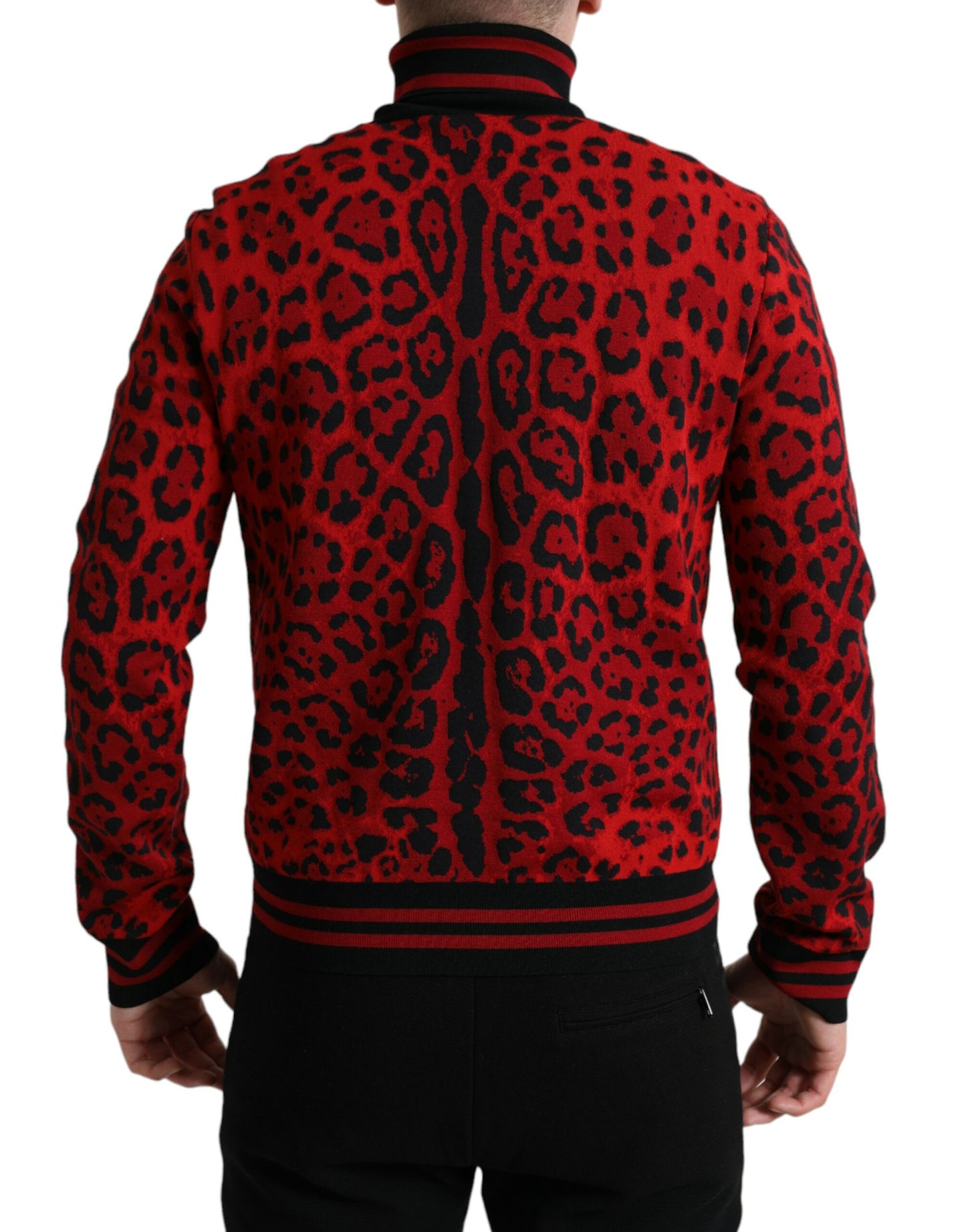 Dolce & Gabbana Eleganter Leoparden-Rollkragenpullover