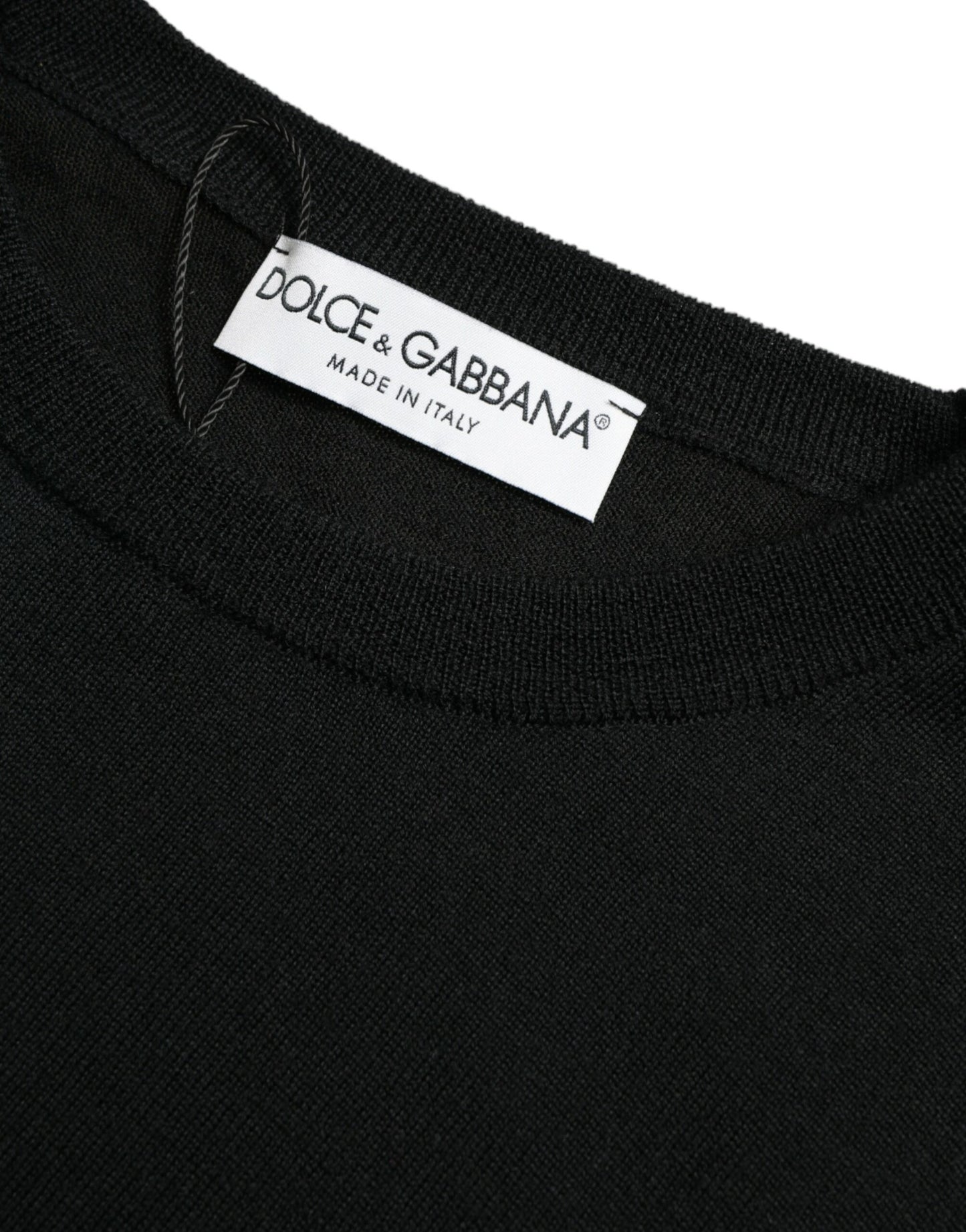 Dolce & Gabbana Atemberaubender Pullover aus schwarzer Wolle