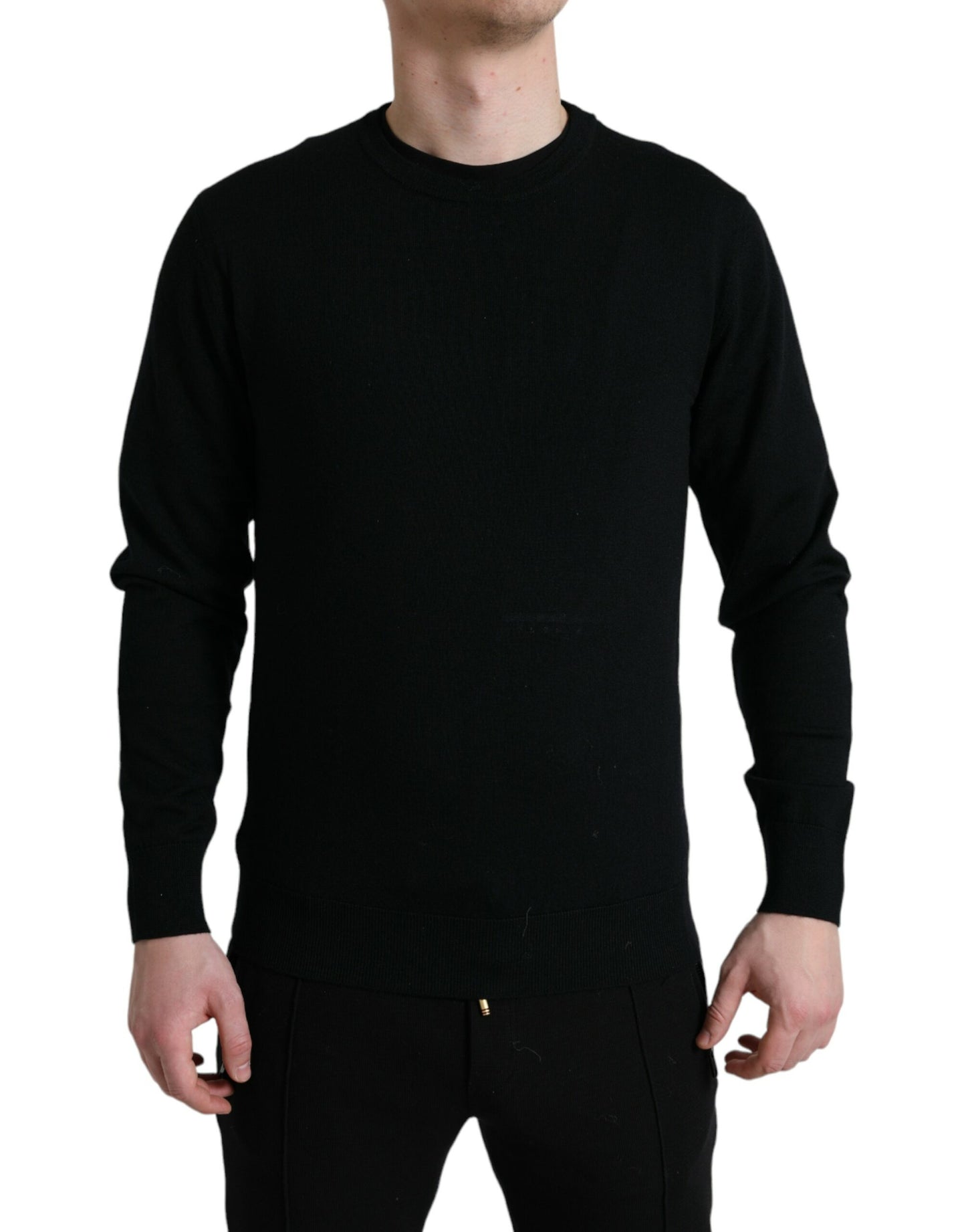 Dolce & Gabbana Atemberaubender Pullover aus schwarzer Wolle