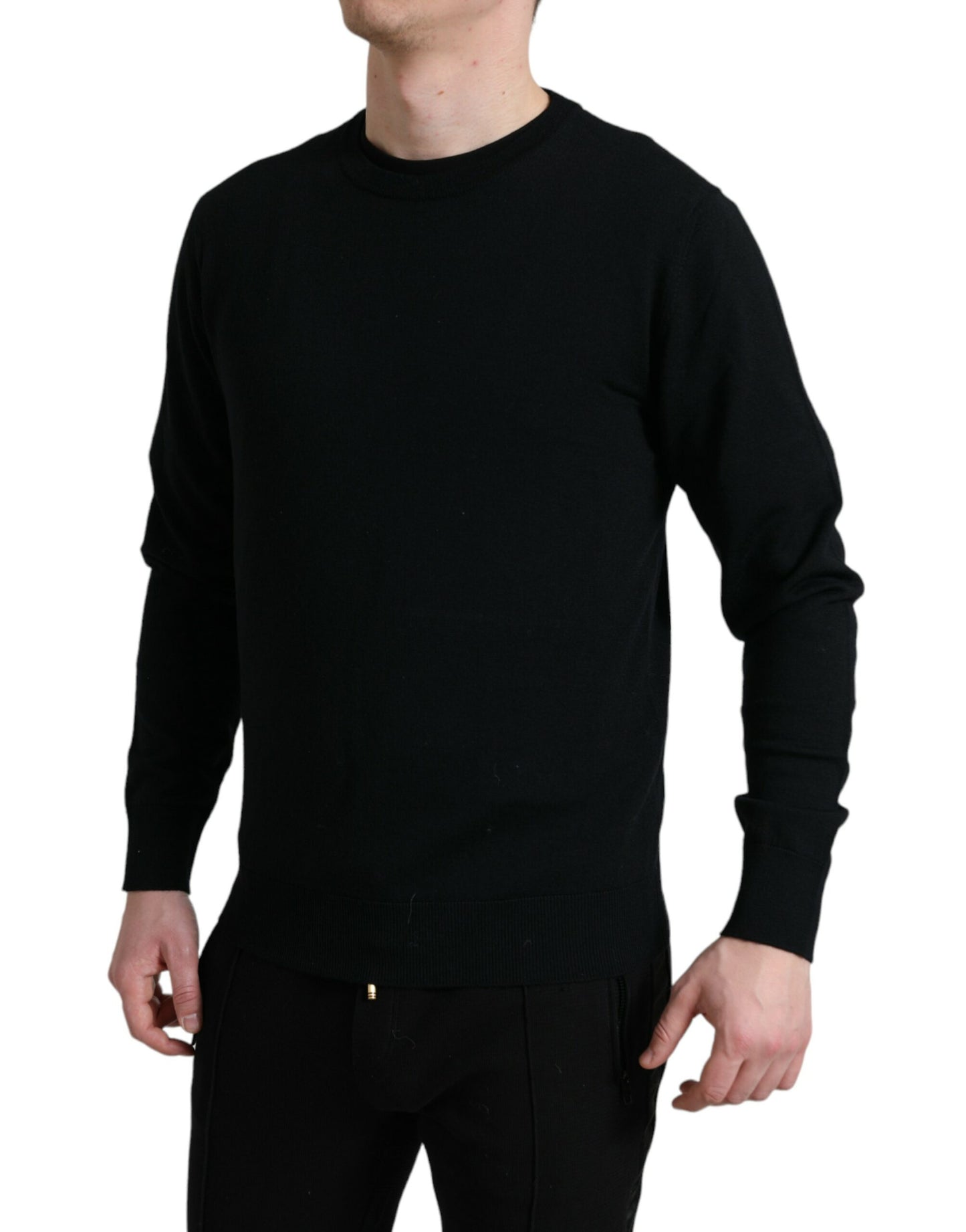 Dolce & Gabbana Atemberaubender Pullover aus schwarzer Wolle