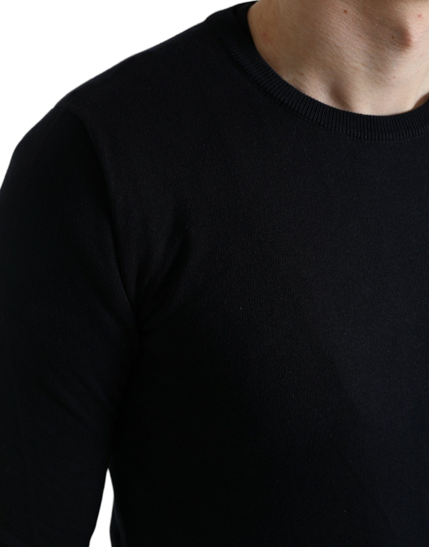 Dolce & Gabbana Eleganter blauer Pullover aus Baumwolle