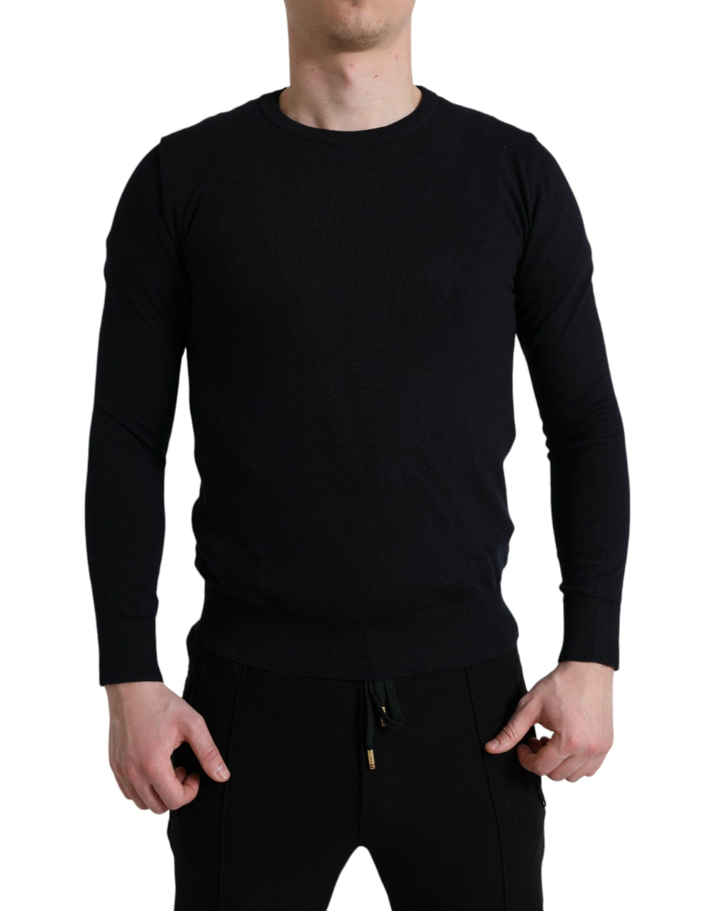 Dolce & Gabbana Eleganter blauer Pullover aus Baumwolle