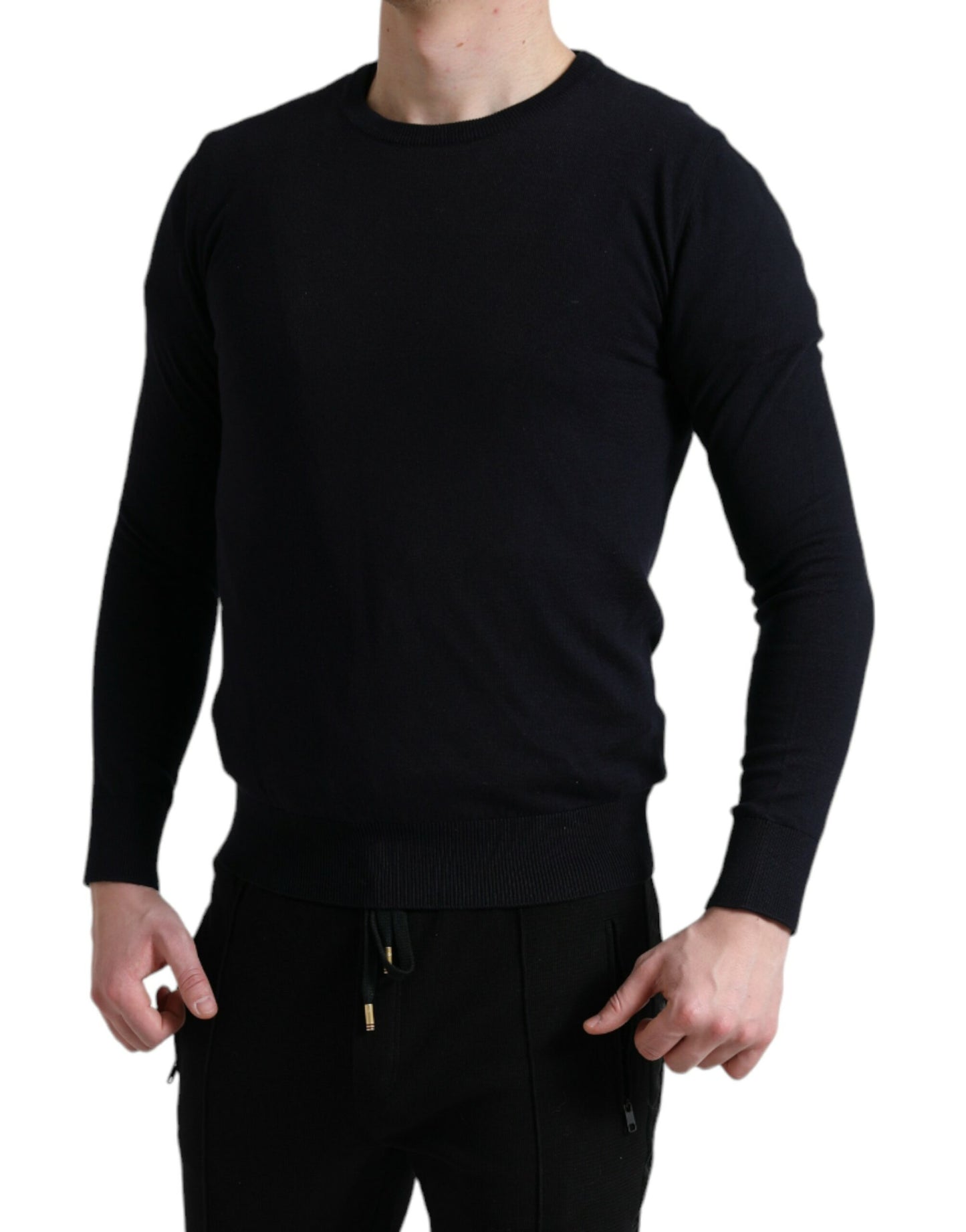 Dolce & Gabbana Eleganter blauer Pullover aus Baumwolle