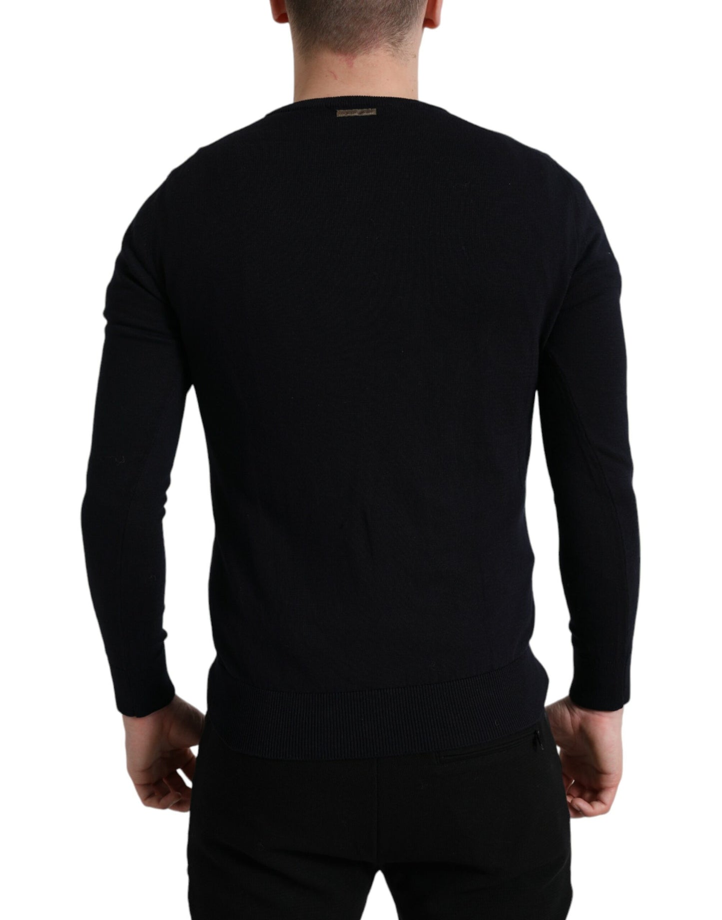 Dolce & Gabbana Eleganter blauer Pullover aus Baumwolle