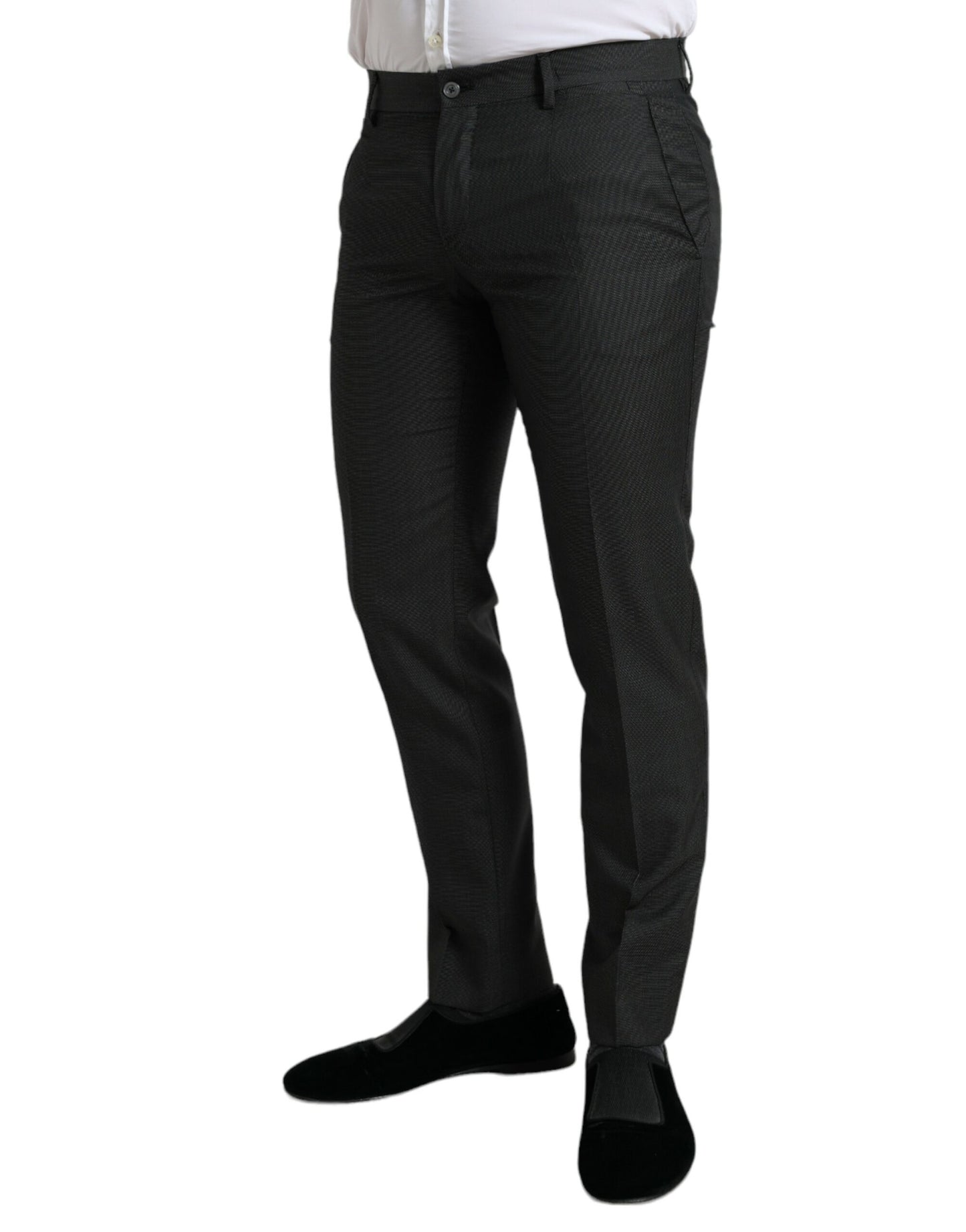 Dolce &amp; Gabbana Elegant dark grey skinny dress pants