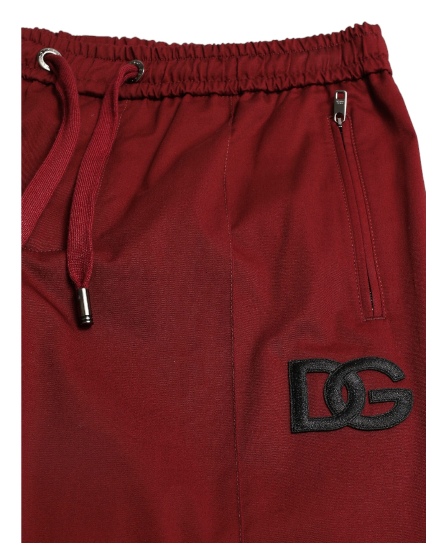 Dolce &amp; Gabbana Maroon Cotton Stretch Jogger Pants