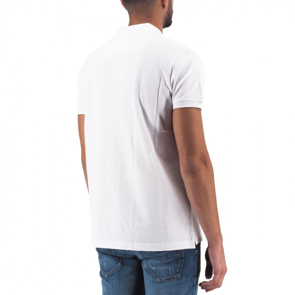 Diesel polo shirt in pure white cotton with contrasting logo