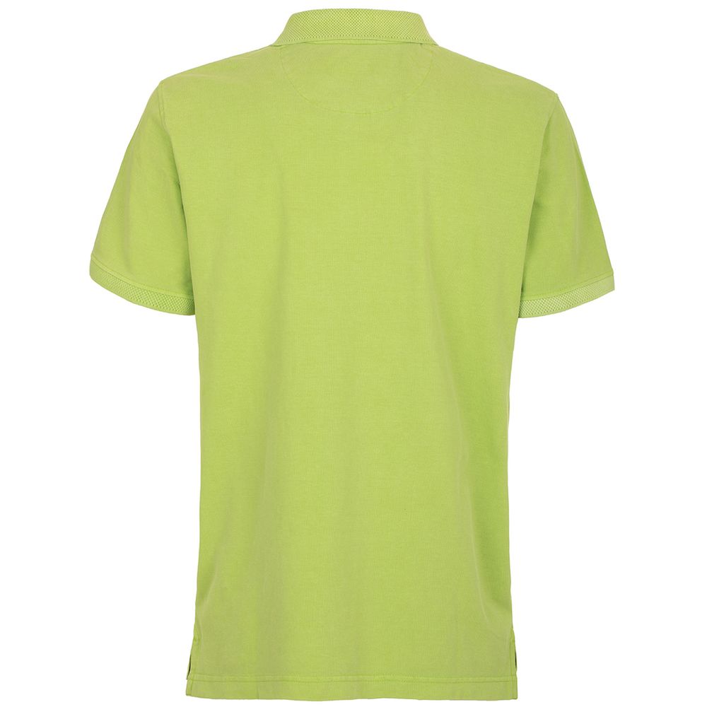 Fred Mello Apple Green Cotton Polo Shirt with Chest Embroidery