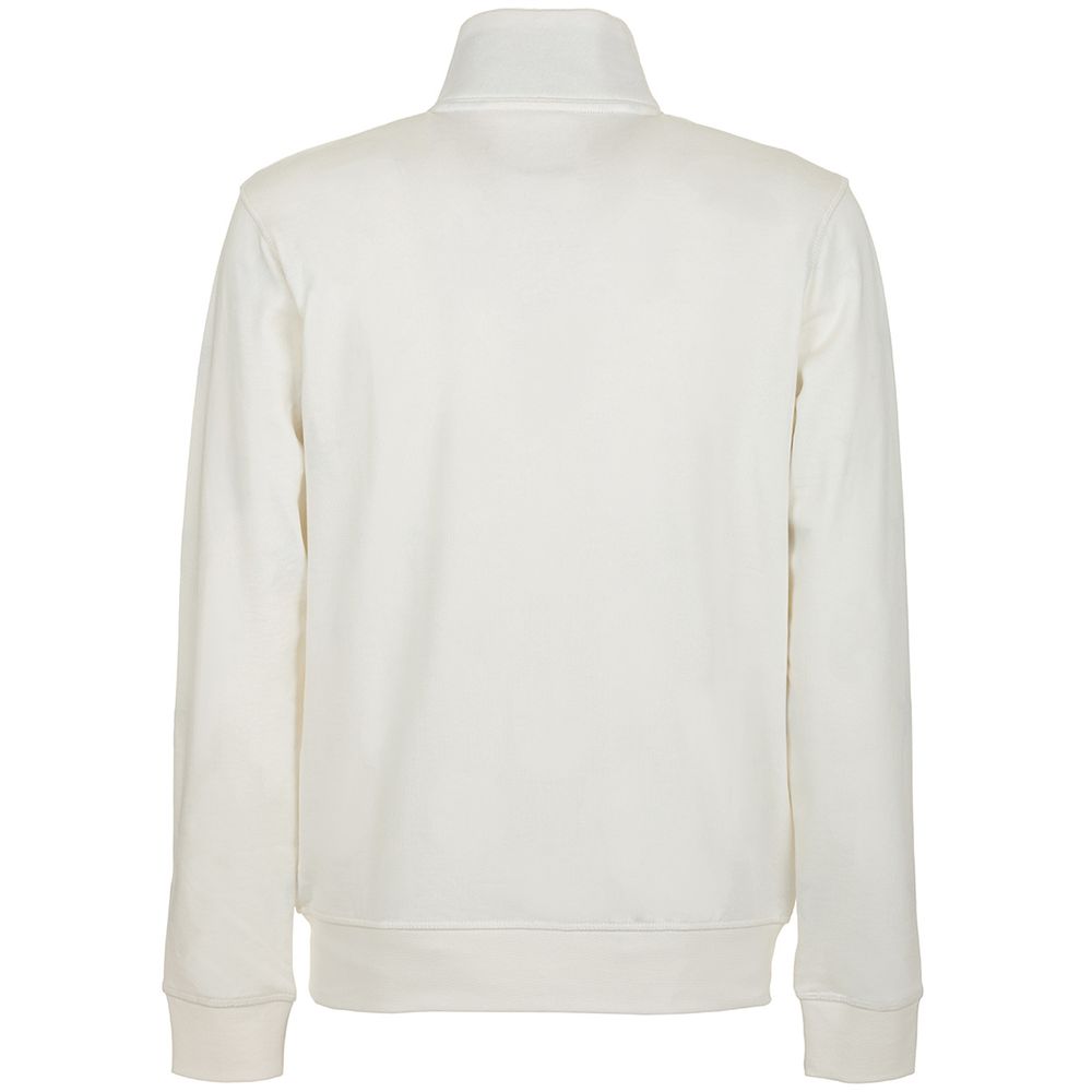 Fred Mello Elegant white turtleneck sweater with zip