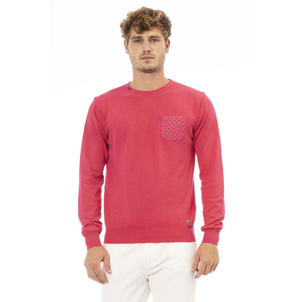 Baldinini Trend Red Cotton Sweater for Men