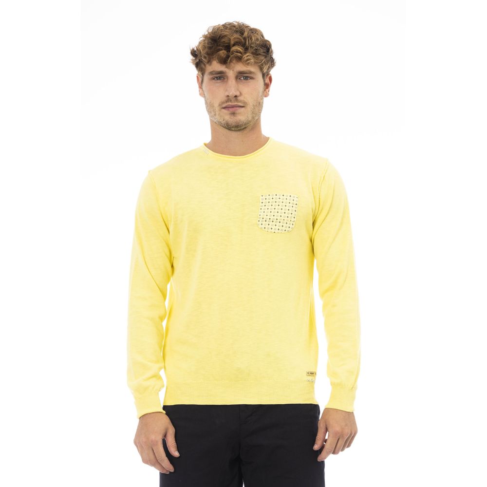 Baldinini Trend Yellow Cotton Sweater for Men