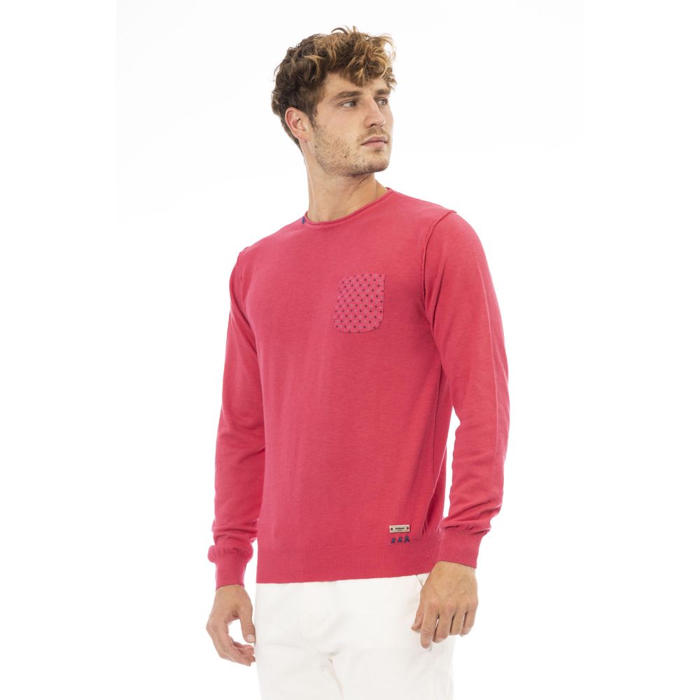 Baldinini Trend Red Cotton Sweater for Men