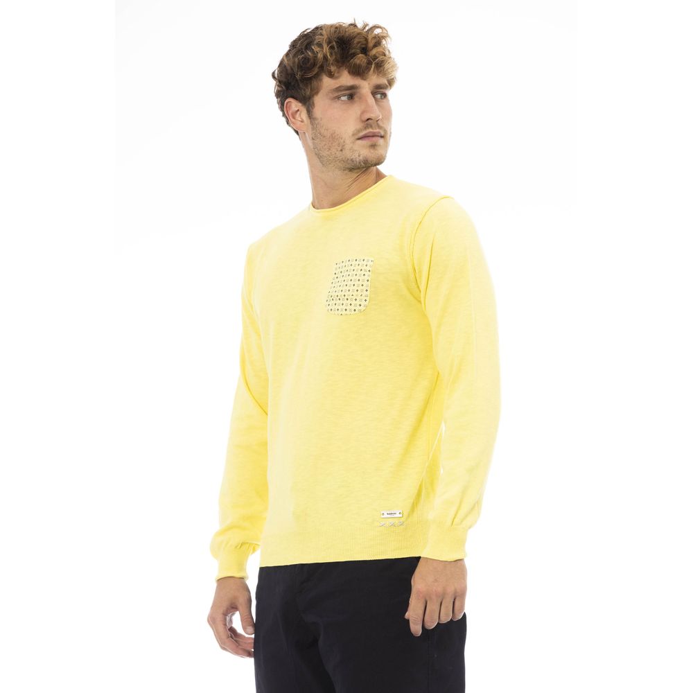 Baldinini Trend Yellow Cotton Sweater for Men