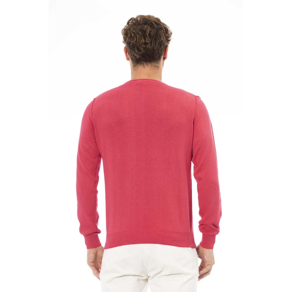 Baldinini Trend Red Cotton Sweater for Men