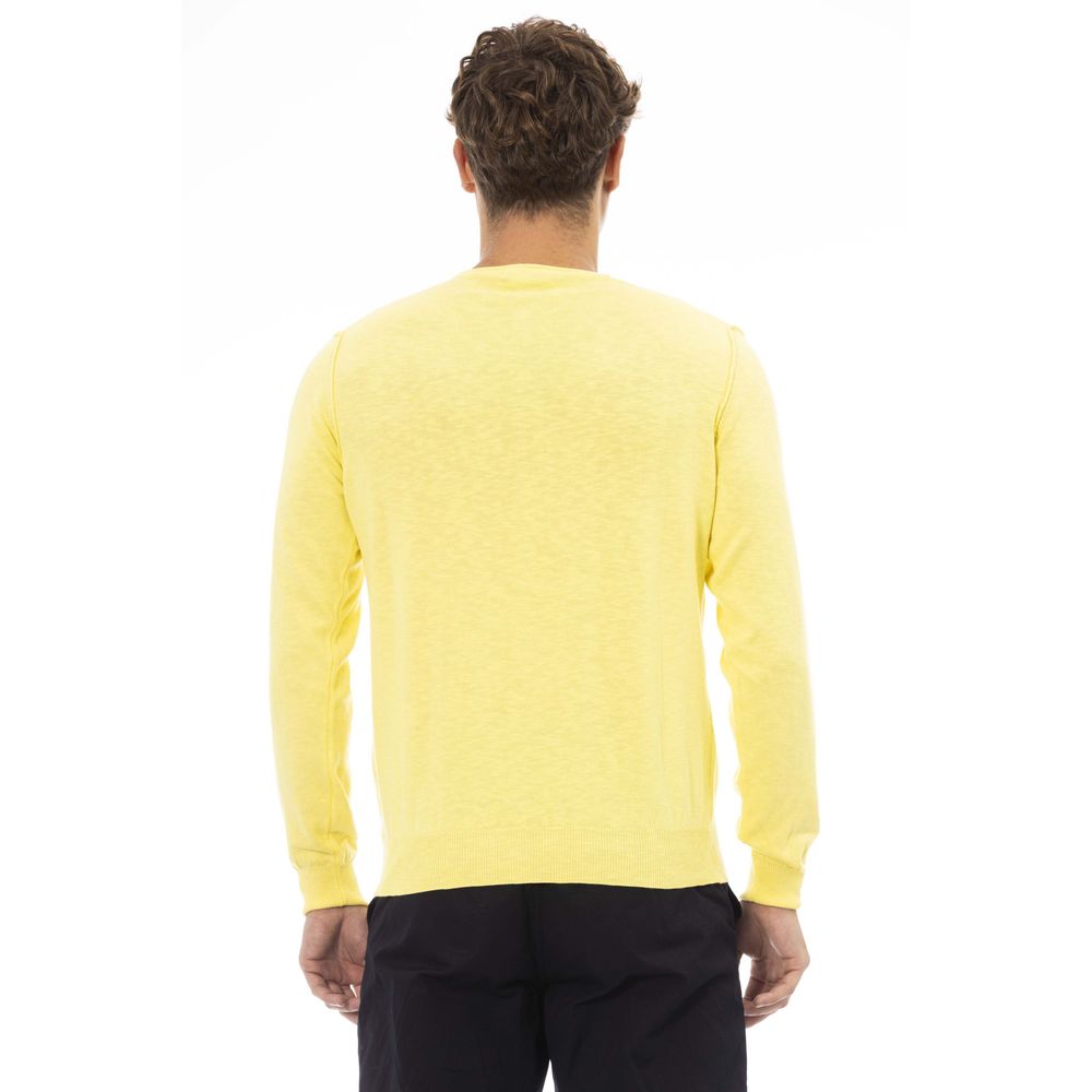 Baldinini Trend Yellow Cotton Sweater for Men