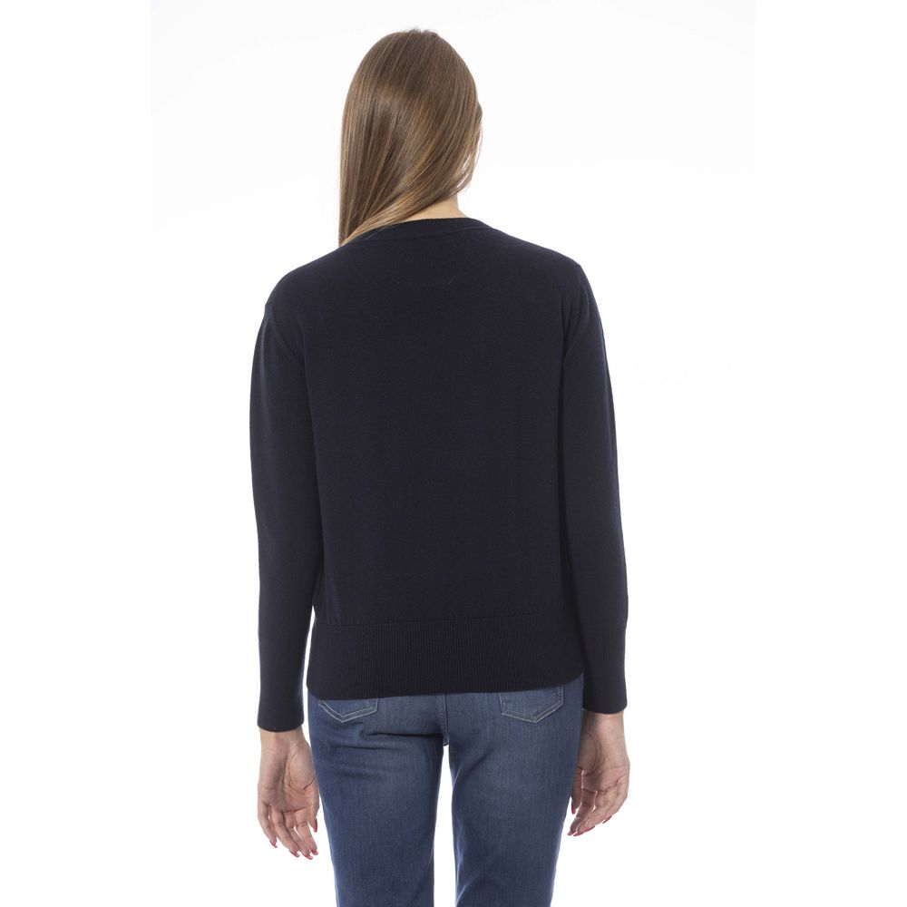 Baldinini Trend Blue Wool Sweater for Women