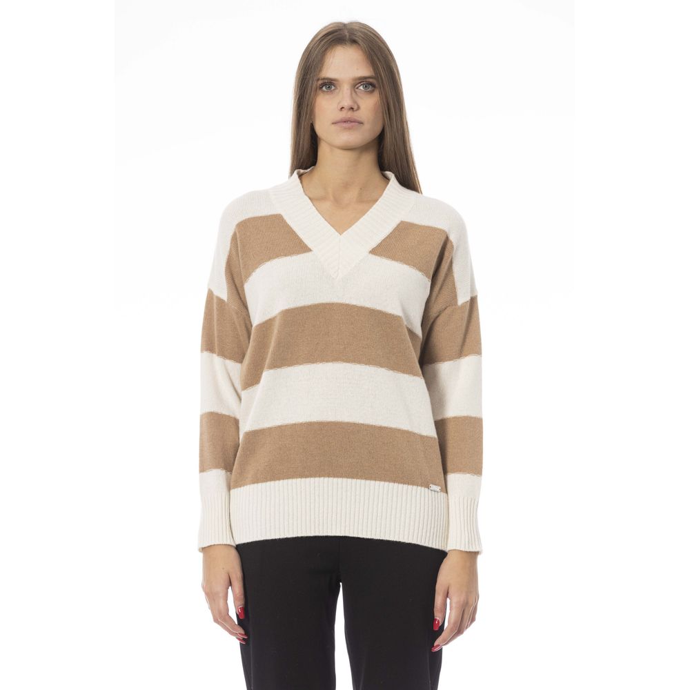 Baldinini Trend Beige Cashmere Women's Sweater