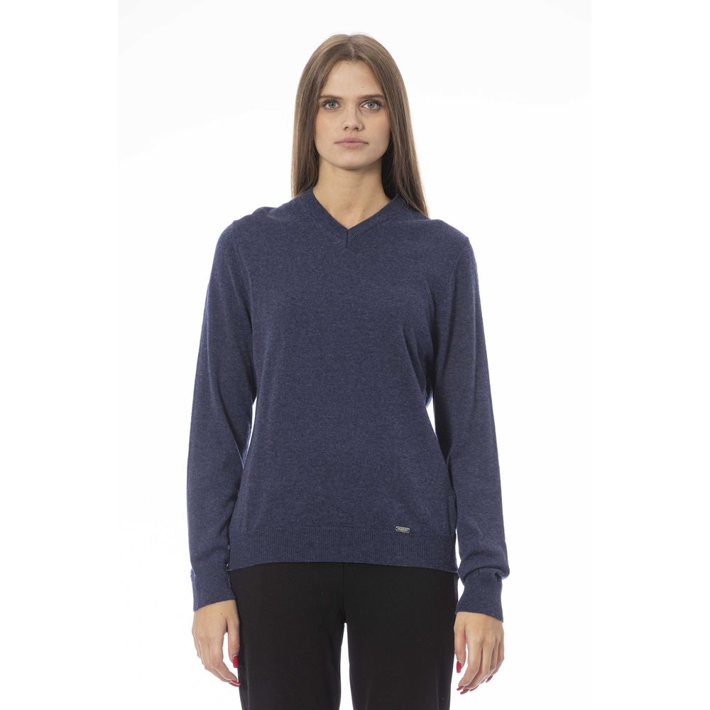 Baldinini Trend Blue Wool Sweater for Women