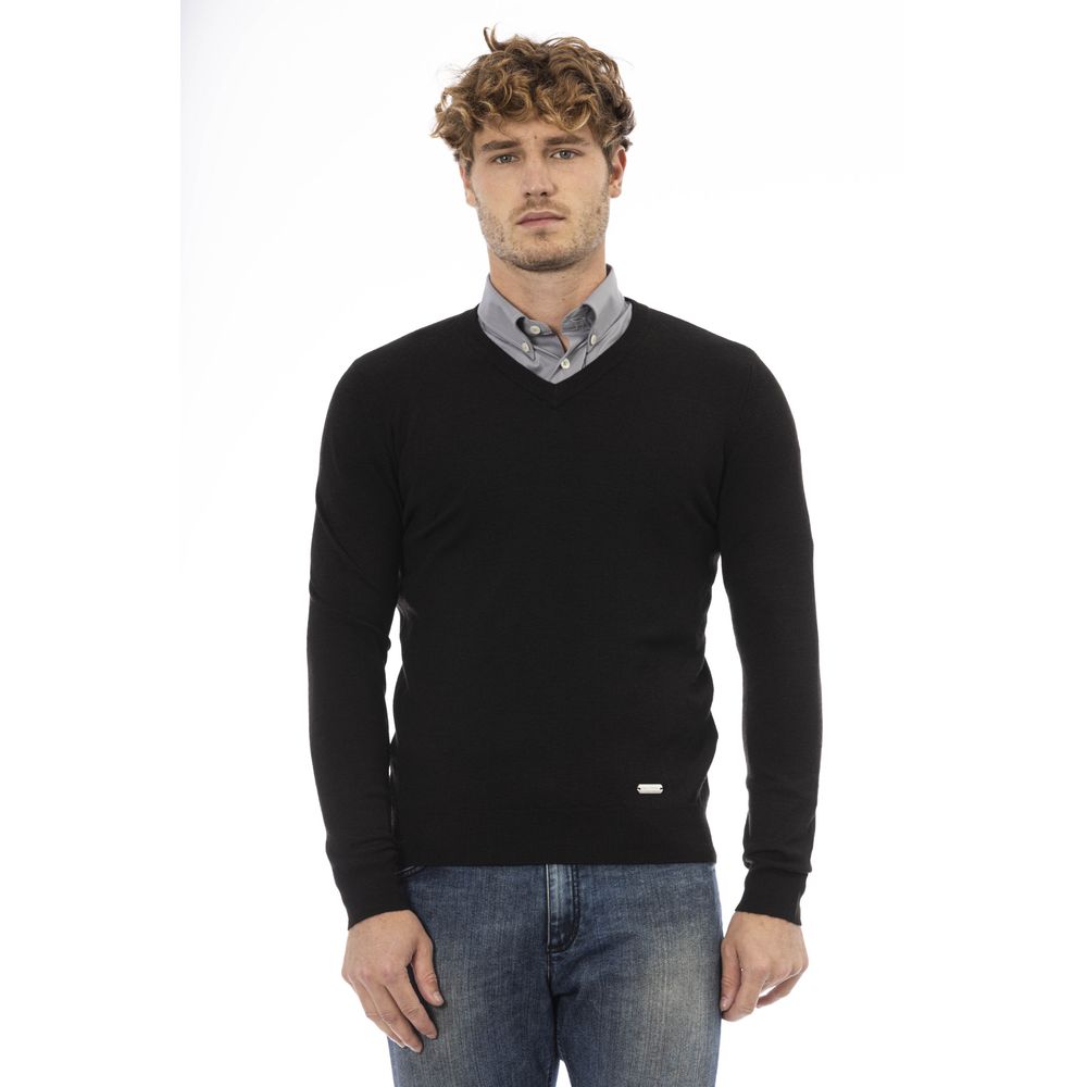 Baldinini Trend Schwarzer Pullover aus Wolle für Männer