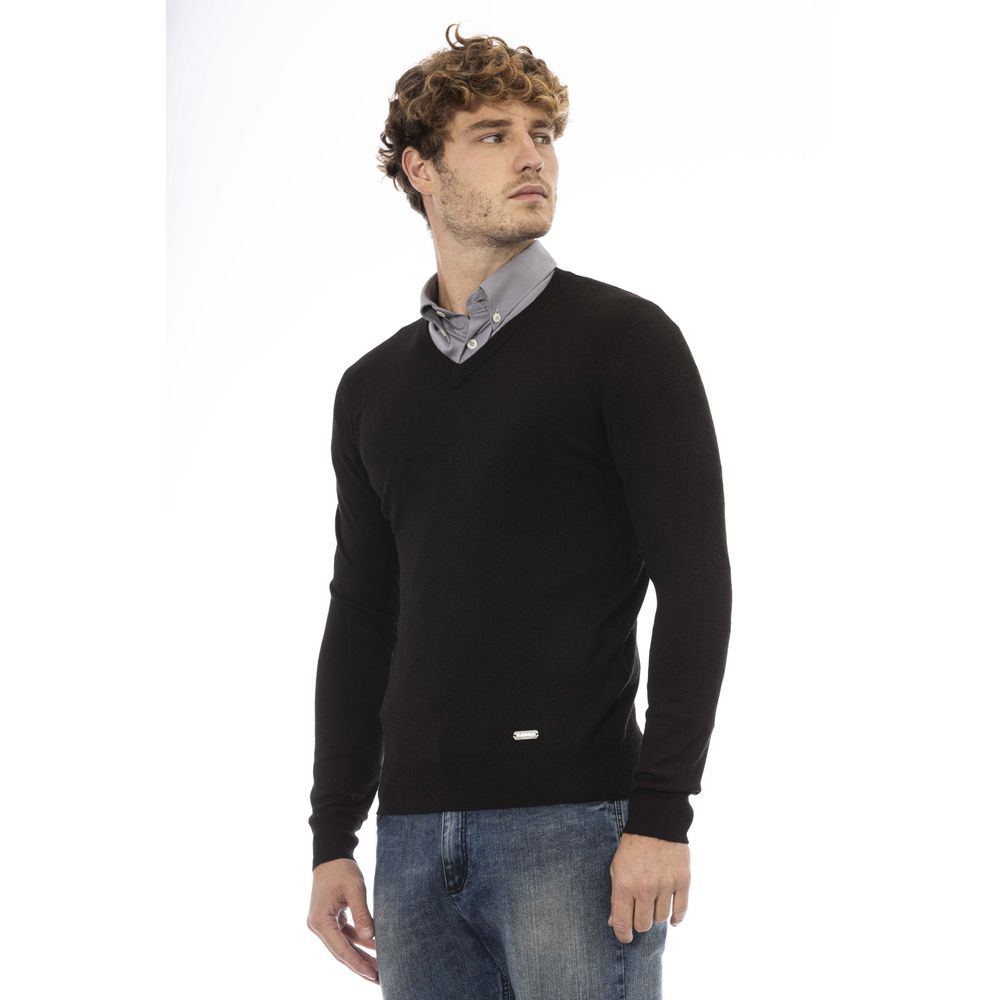 Baldinini Trend Schwarzer Pullover aus Wolle für Männer