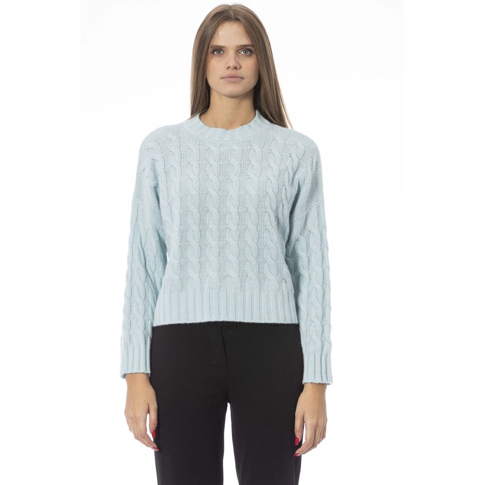 Baldinini Trend Light Blue Wool Sweater for Women