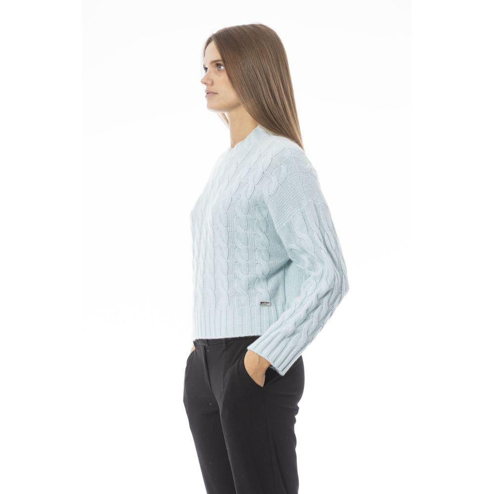 Baldinini Trend Light Blue Wool Sweater for Women