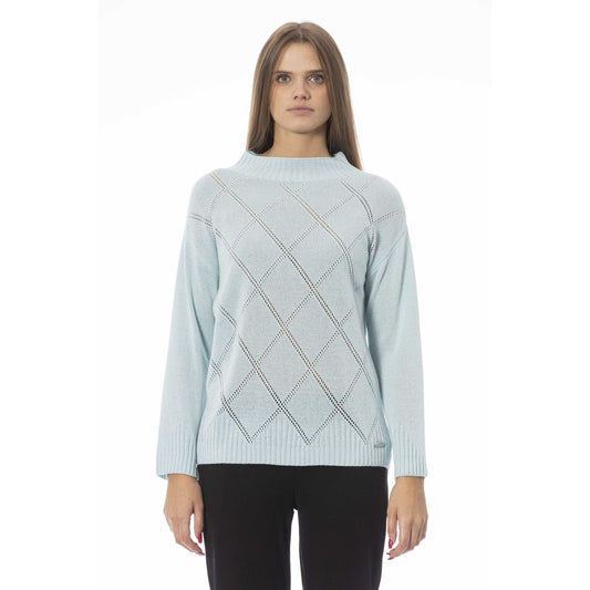 Baldinini Trend Light Blue Wool Sweater for Women