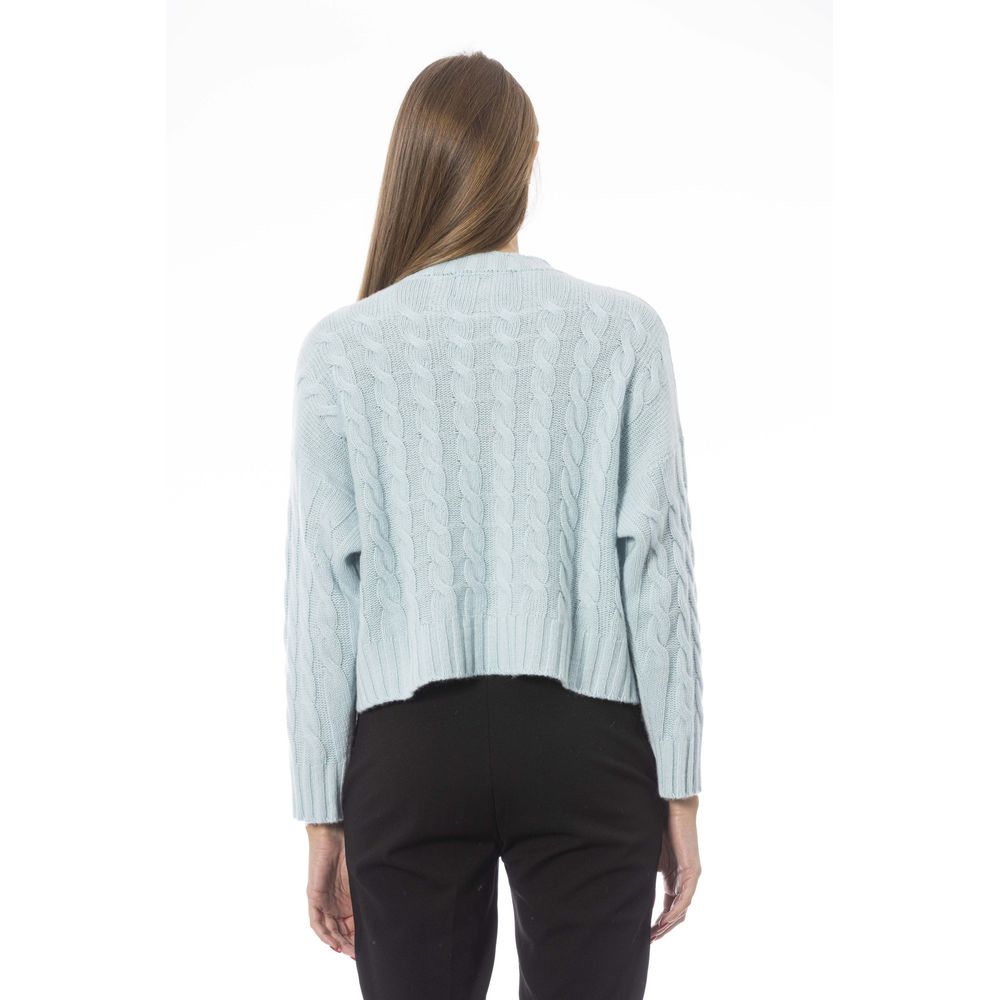 Baldinini Trend Light Blue Wool Sweater for Women