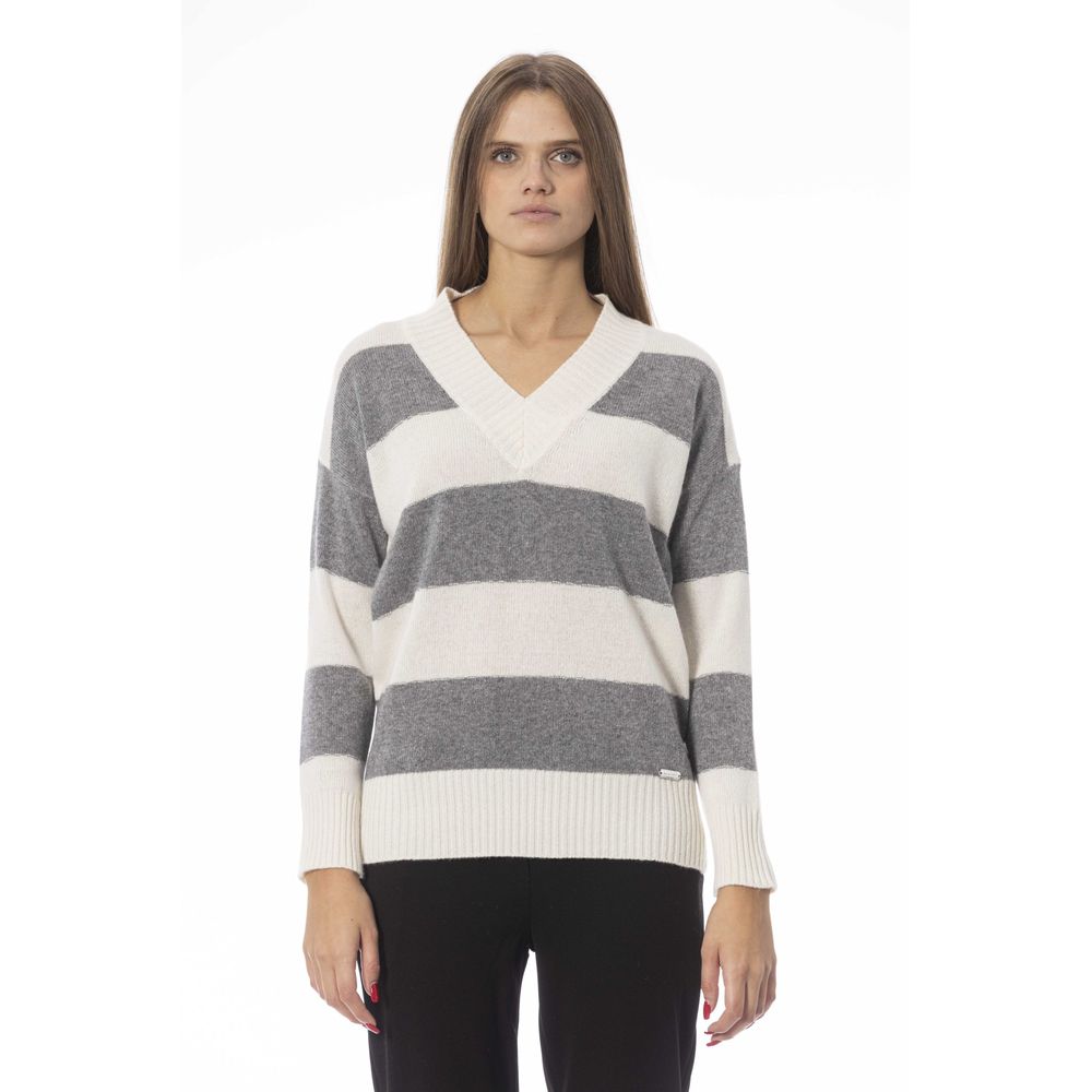 Baldinini Trend Grey Wool Sweater for Women