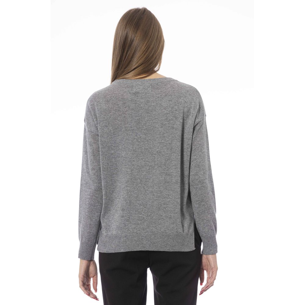 Baldinini Trend Grey Viscose Sweater for Women