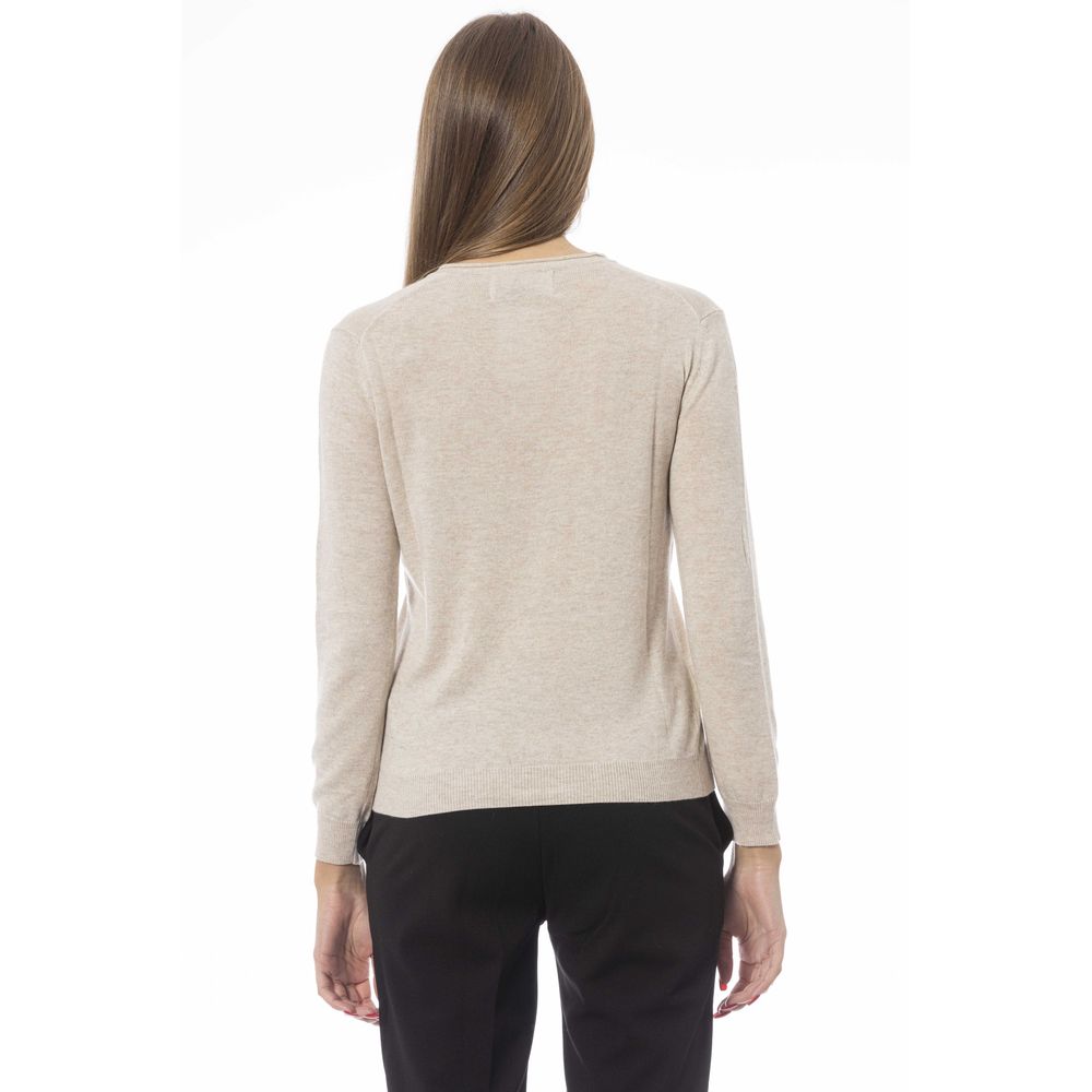 Baldinini Trend Beige Cashmere Women's Sweater