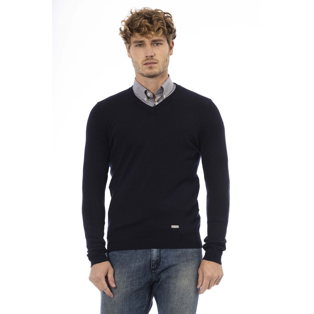 Baldinini Trend Blue Wool Sweater for Men