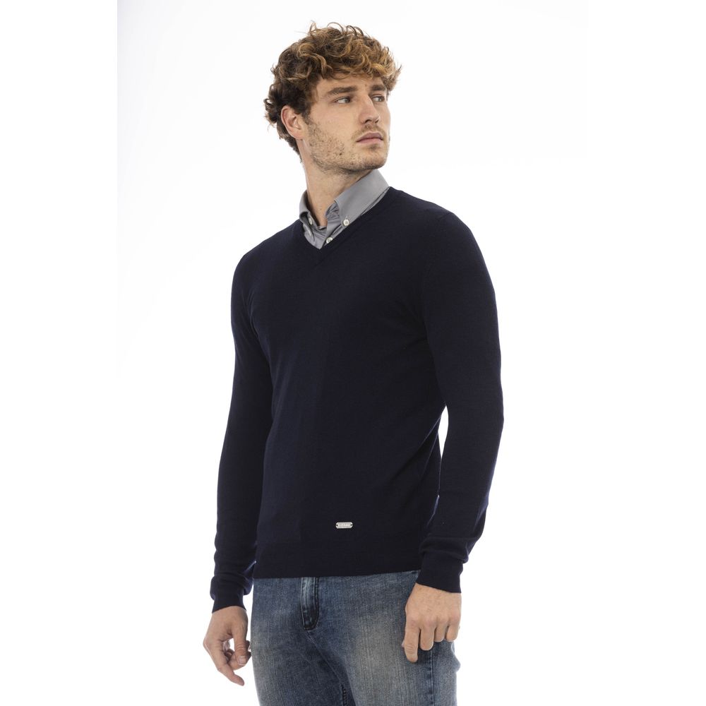 Baldinini Trend Blue Wool Sweater for Men