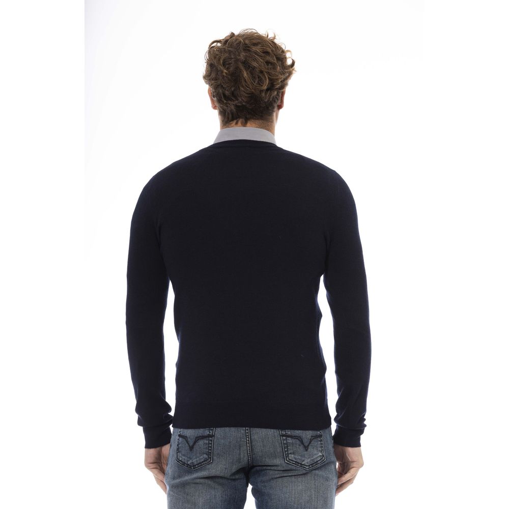 Baldinini Trend Blue Wool Sweater for Men