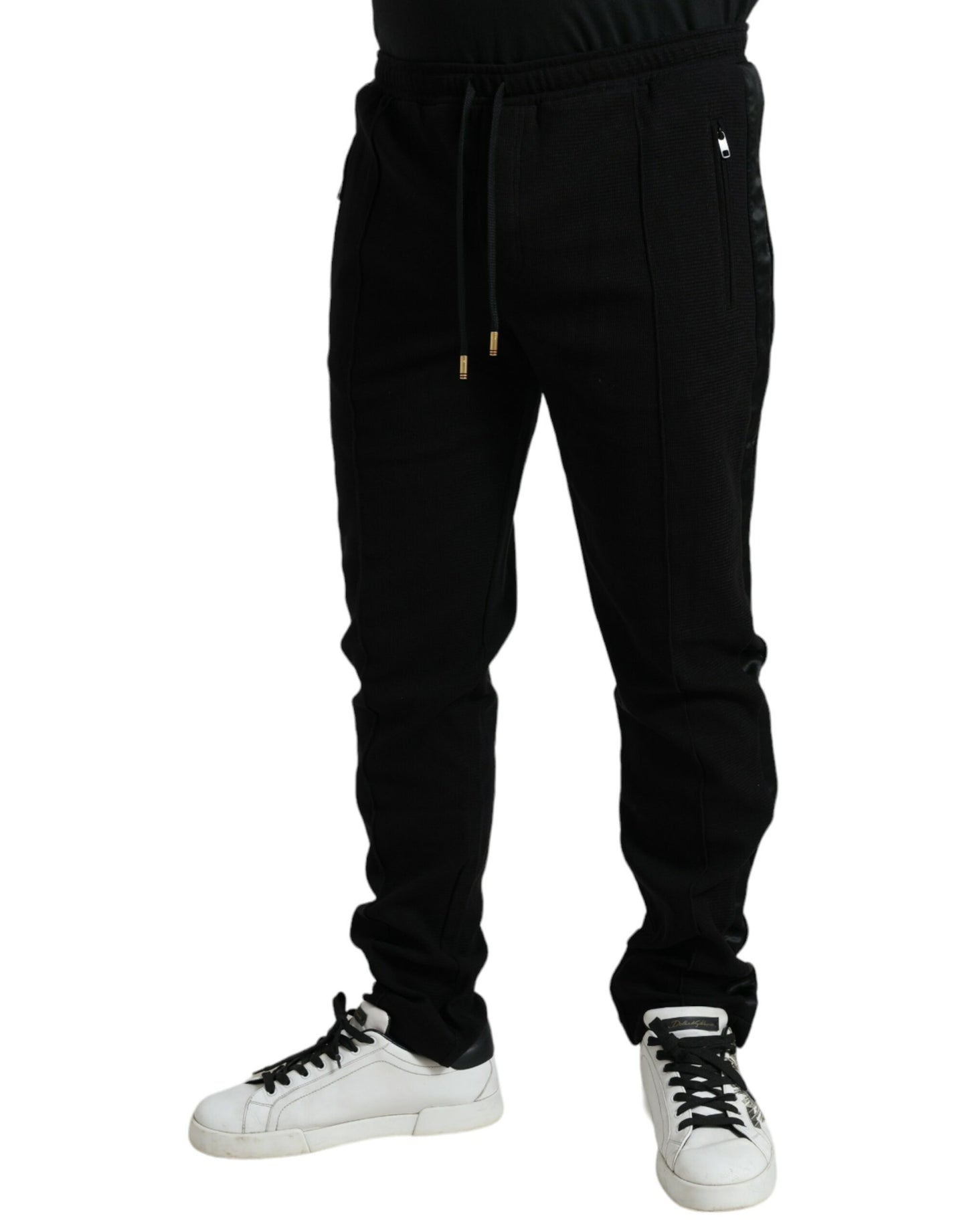 Dolce &amp; Gabbana Elegant jogging pants in black cotton blend