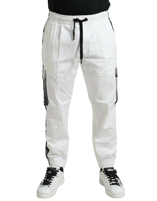 Dolce &amp; Gabbana Elegant white cotton blend jogging pants