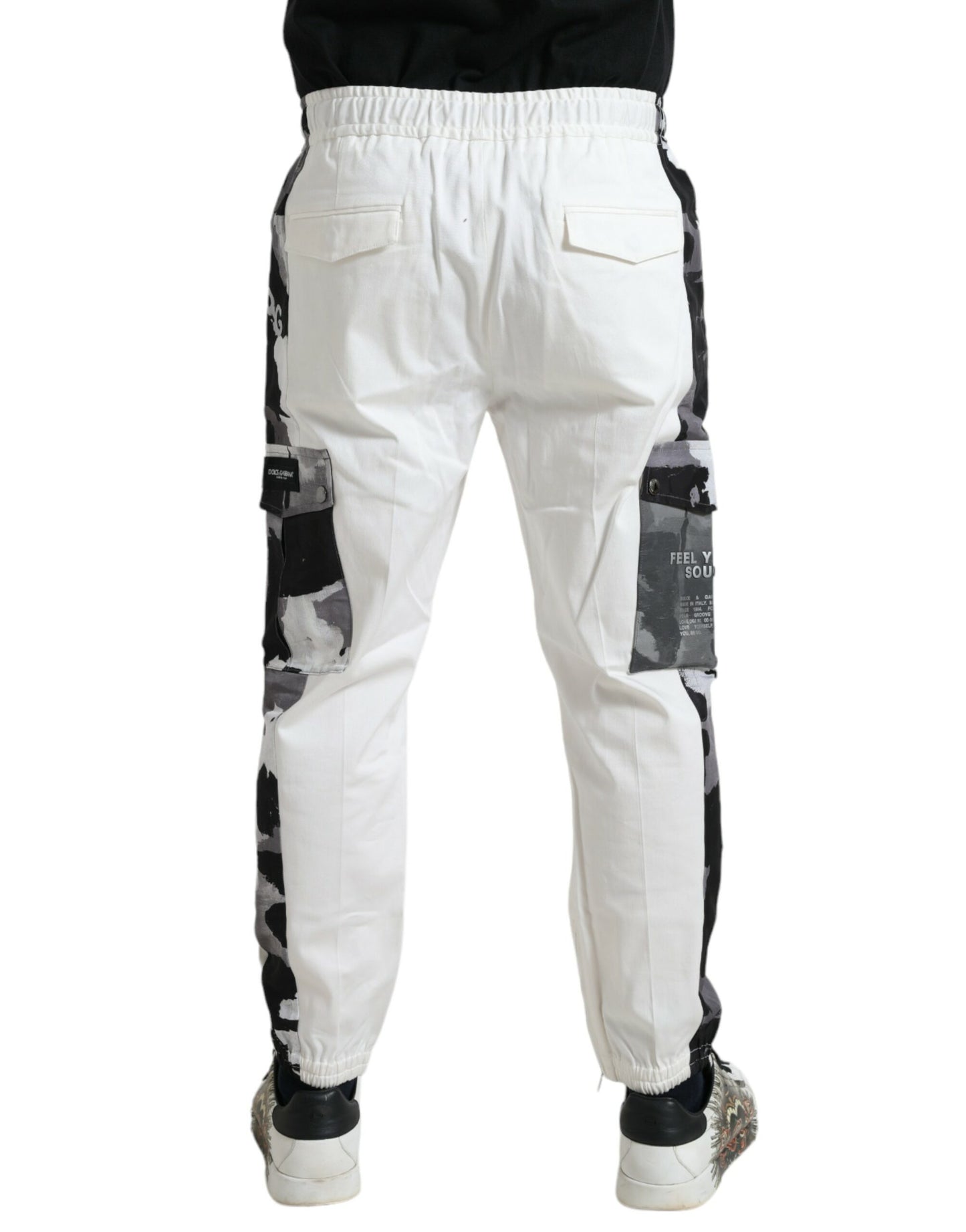 Dolce &amp; Gabbana Elegant white cotton blend jogging pants