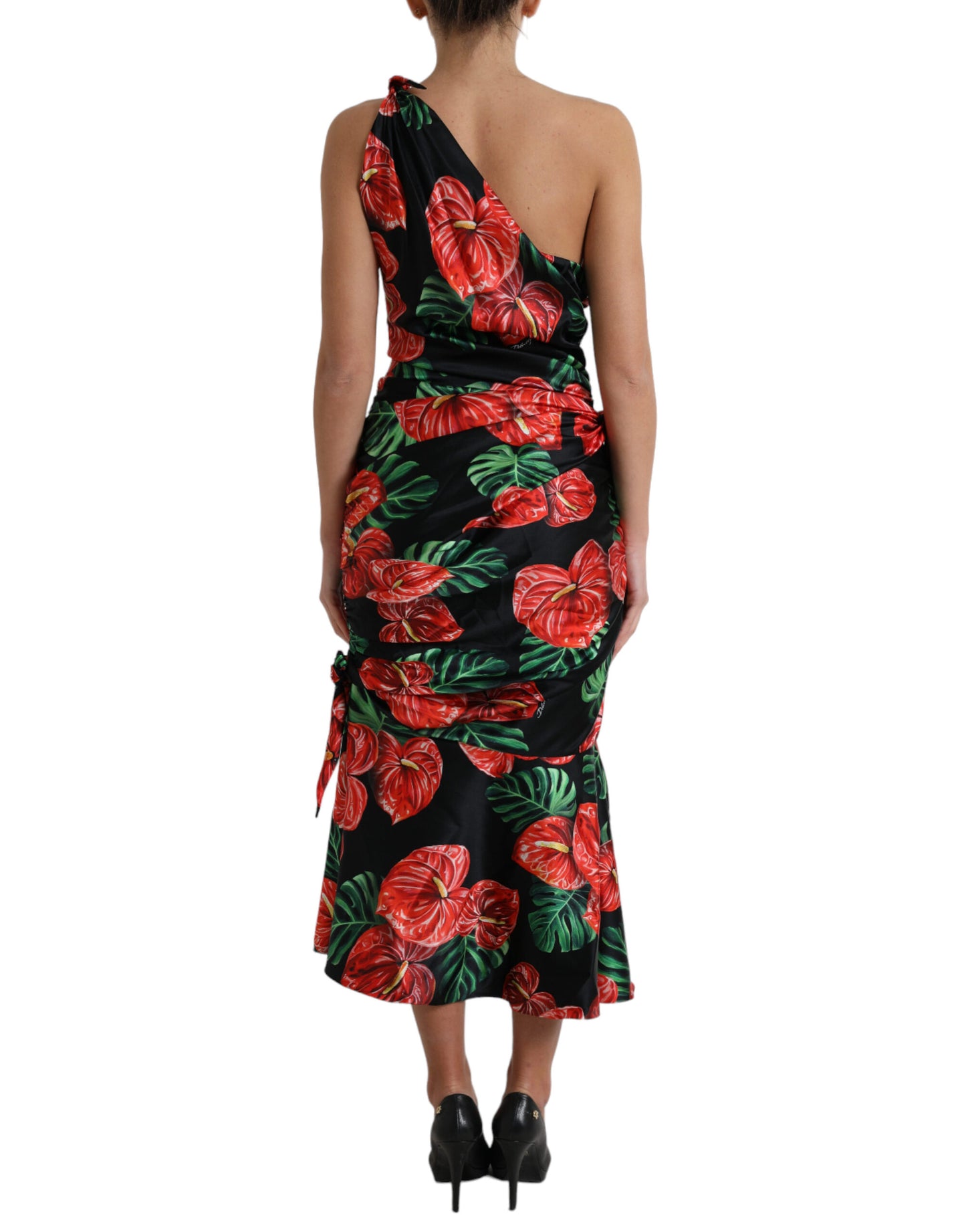 Dolce &amp; Gabbana Tropical Elegance Draped Silk Dress