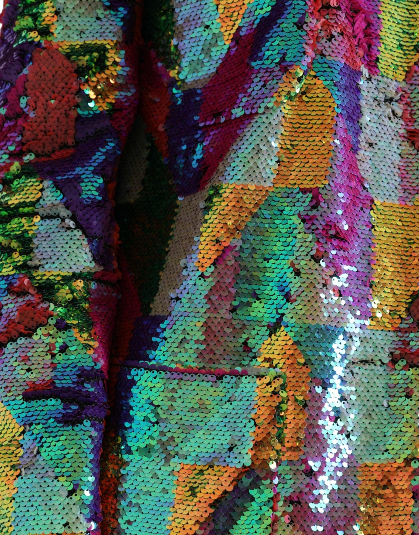 Dolce &amp; Gabbana Multicolored Long Jacket with Sequins