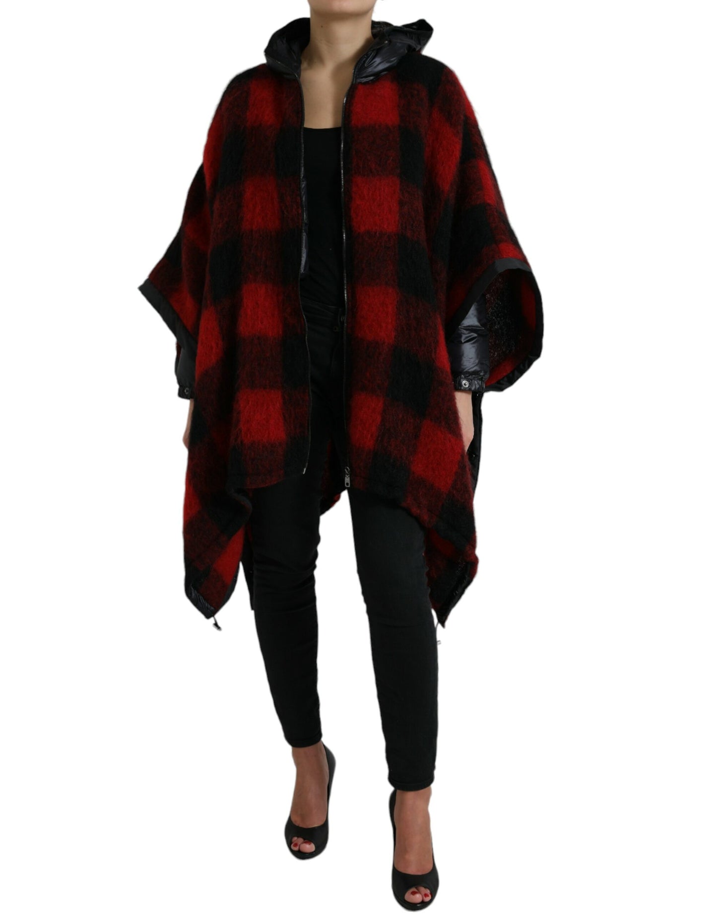 Dolce &amp; Gabbana Elegant poncho jacket with buffalo check